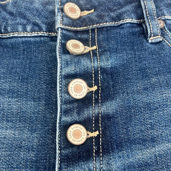 KanCan Junior Women’s Blue Jean Shorts High Rise Button Fly Stretch Size 13/30 - Picture 2 of 6